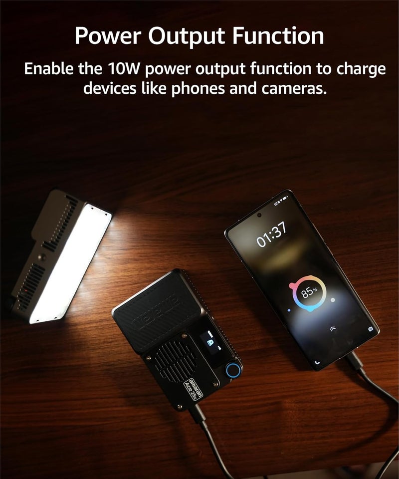AMARAN Ace 25c Video Light,25w RGB Portable Light for Photography On-Camera Video Lights CRI/TLCI 95+,CCT 2,300K-10,000K,Rechargeable Dimmable Vlog Light,APP Control,PD Charging (Charcoal) - Image 5